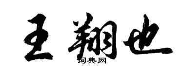 胡问遂王翔也行书个性签名怎么写