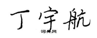 王正良丁宇航行书个性签名怎么写