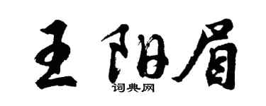 胡问遂王阳眉行书个性签名怎么写