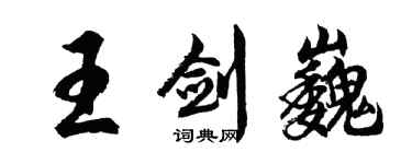 胡问遂王剑巍行书个性签名怎么写
