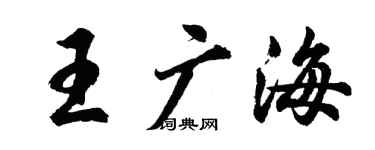 胡问遂王广海行书个性签名怎么写