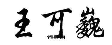 胡问遂王可巍行书个性签名怎么写