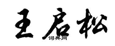 胡问遂王启松行书个性签名怎么写