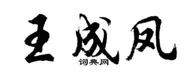 胡问遂王成凤行书个性签名怎么写