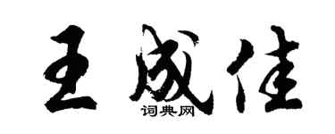 胡问遂王成佳行书个性签名怎么写