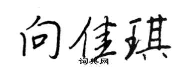 王正良向佳琪行书个性签名怎么写