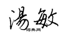 王正良汤敏行书个性签名怎么写