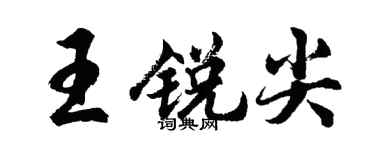 胡问遂王锐尖行书个性签名怎么写