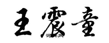 胡问遂王震童行书个性签名怎么写