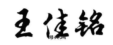 胡问遂王佳铭行书个性签名怎么写