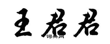 胡问遂王君君行书个性签名怎么写