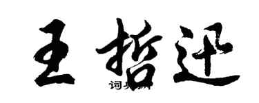 胡问遂王哲迅行书个性签名怎么写
