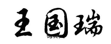 胡问遂王国瑞行书个性签名怎么写