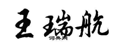 胡问遂王瑞航行书个性签名怎么写