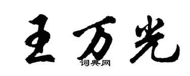 胡问遂王万光行书个性签名怎么写