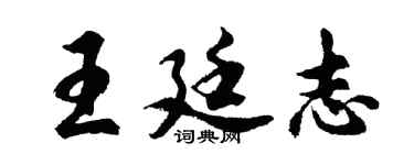 胡问遂王廷志行书个性签名怎么写