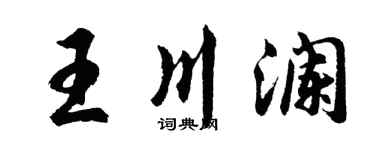 胡问遂王川澜行书个性签名怎么写