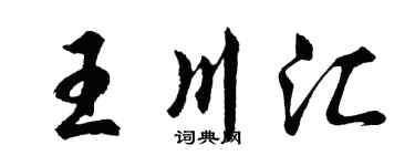 胡问遂王川汇行书个性签名怎么写