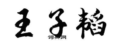 胡问遂王子韬行书个性签名怎么写