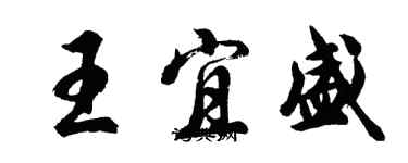 胡问遂王宜盛行书个性签名怎么写