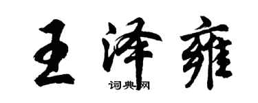 胡问遂王泽雍行书个性签名怎么写