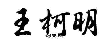 胡问遂王柯明行书个性签名怎么写
