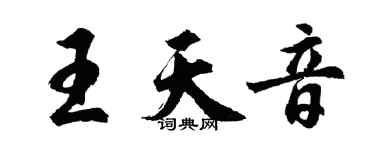 胡问遂王天音行书个性签名怎么写