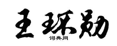 胡问遂王环勋行书个性签名怎么写