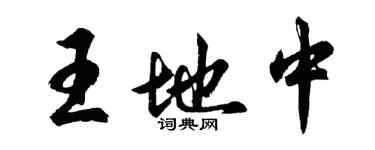 胡问遂王地中行书个性签名怎么写