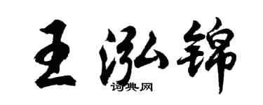 胡问遂王泓锦行书个性签名怎么写