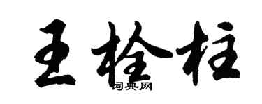 胡问遂王栓柱行书个性签名怎么写