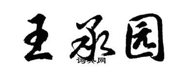 胡问遂王承园行书个性签名怎么写