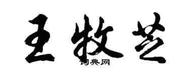 胡问遂王牧芝行书个性签名怎么写
