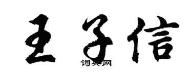 胡问遂王子信行书个性签名怎么写