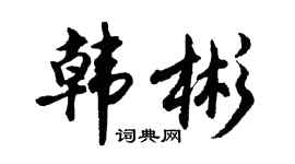 胡问遂韩彬行书个性签名怎么写