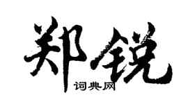 胡问遂郑锐行书个性签名怎么写