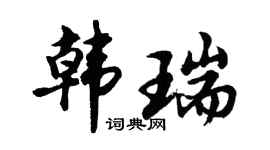 胡问遂韩瑞行书个性签名怎么写