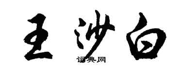 胡问遂王沙白行书个性签名怎么写
