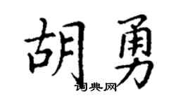 丁谦胡勇楷书个性签名怎么写