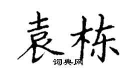 丁谦袁栋楷书个性签名怎么写