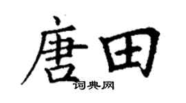 丁谦唐田楷书个性签名怎么写