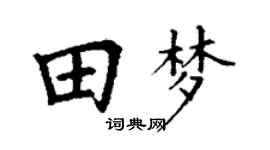 丁谦田梦楷书个性签名怎么写