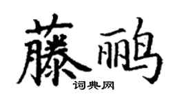 丁谦藤鹂楷书个性签名怎么写