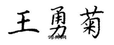 丁谦王勇菊楷书个性签名怎么写