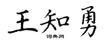 丁谦王知勇楷书个性签名怎么写