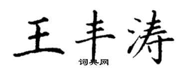 丁谦王丰涛楷书个性签名怎么写