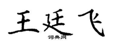 丁谦王廷飞楷书个性签名怎么写