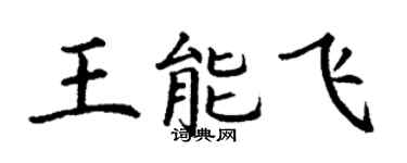 丁谦王能飞楷书个性签名怎么写