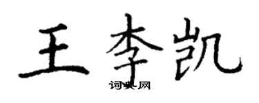 丁谦王李凯楷书个性签名怎么写