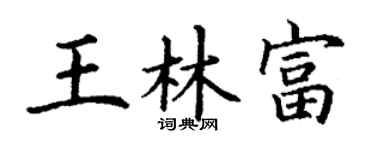 丁谦王林富楷书个性签名怎么写